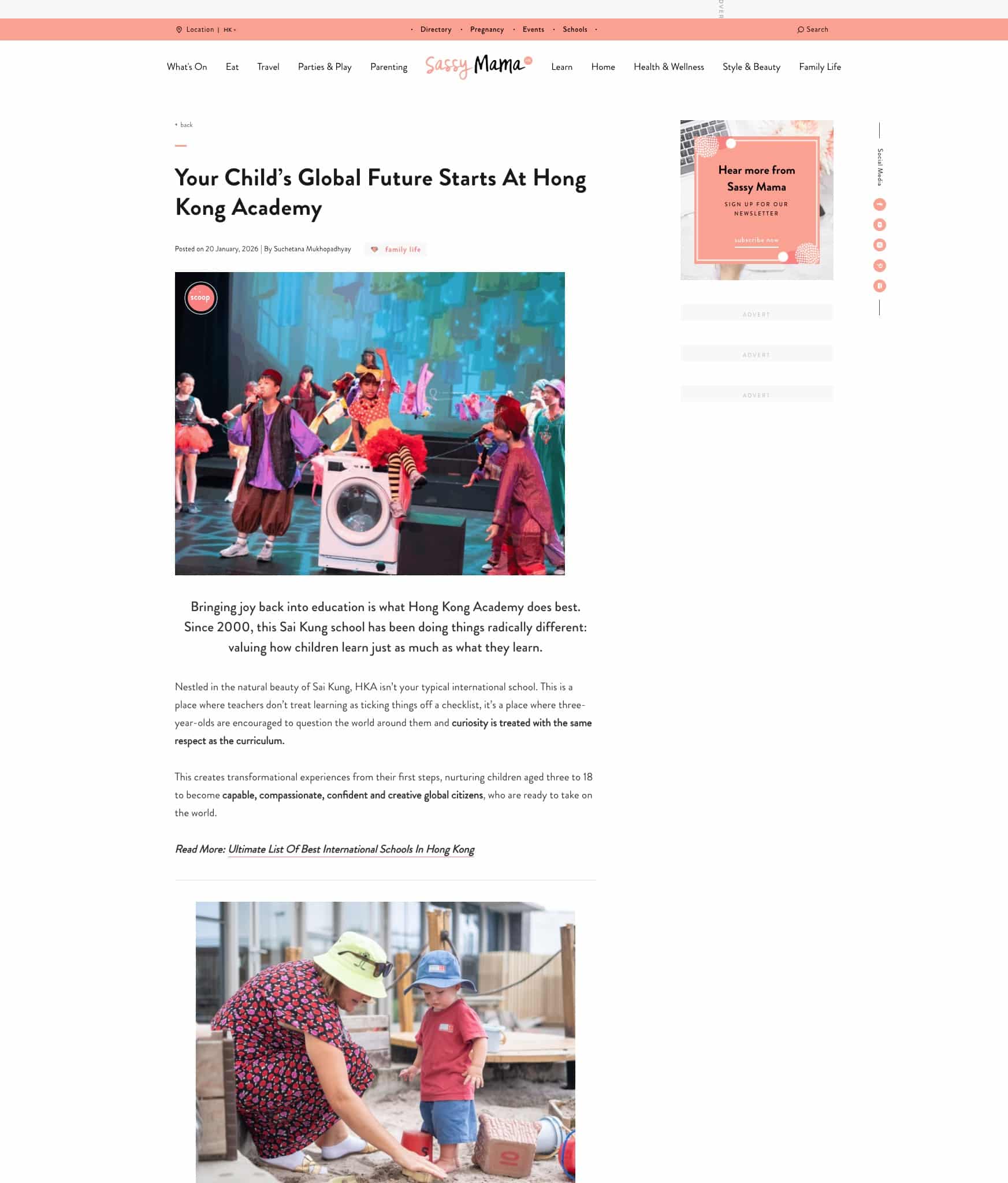 Screencap of a SCMP Good School Guide article on July 2025